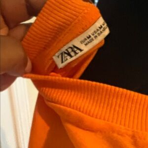 Zara Bold Orange Knit two piece Cotton set